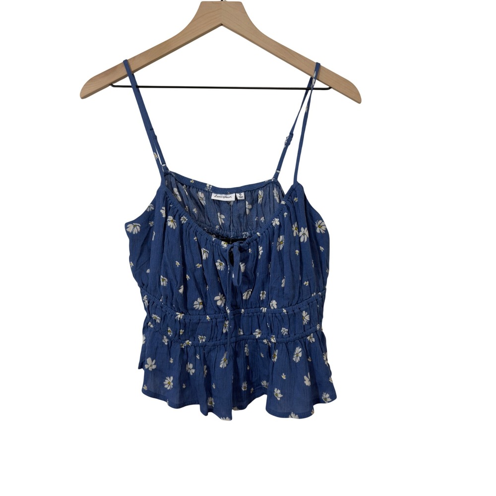 Torrid Lovesick Blue Daisy Tie Front Babydoll Cami Top 43970670 Womens L 12